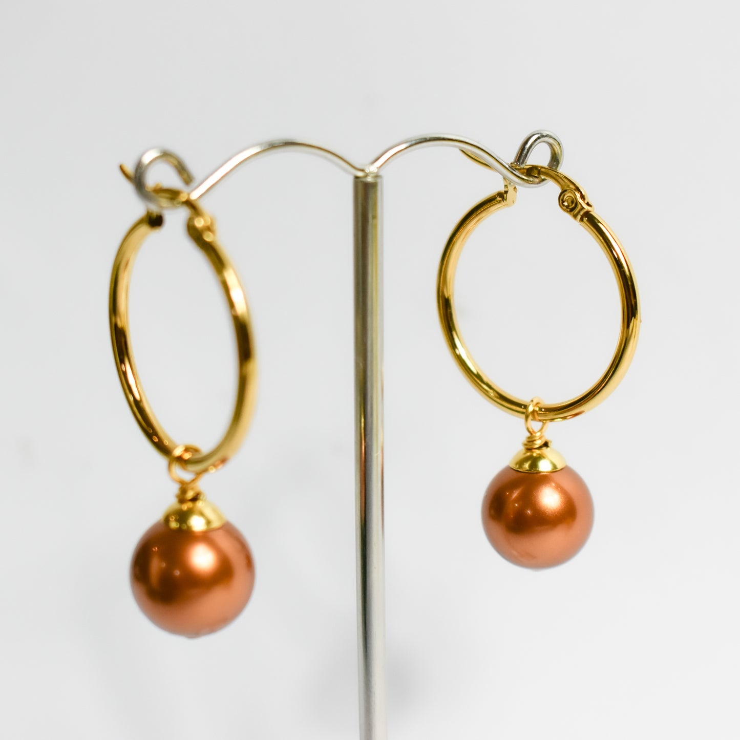 DELLA - SUNSET COPPER SWAROVSKI PEARL SET - 14K GF