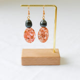 TESSA - Natural Black Pearl Drop Earrings With Gem