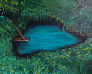 To Su'a Trench - Tropical Original Acrylic on Canvas Artwork