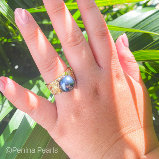 ROSA RINGS - MULTICOLOUR VARIETY - Hawaiian Engraving Premium Shell Pearl Ring
