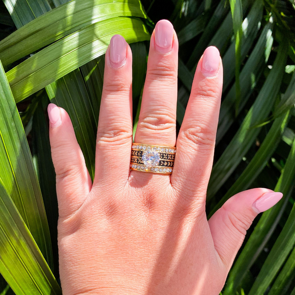 FILIALOFA - Cubic Zirconia Tribal Design Ring